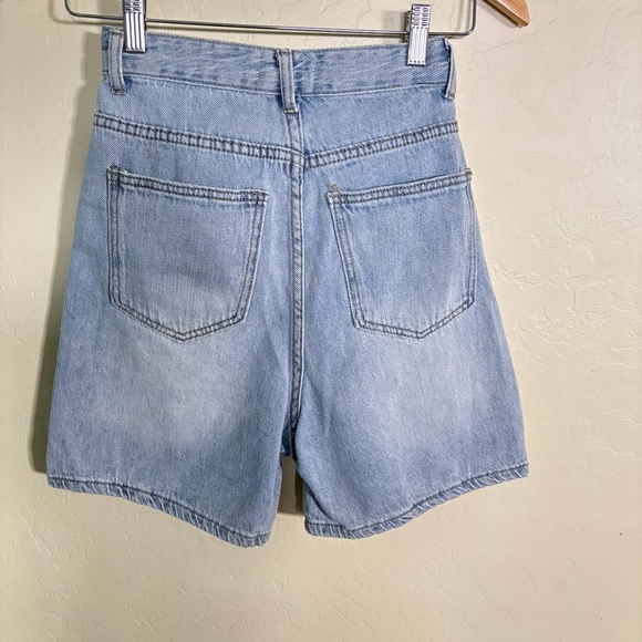 12th Tribe Light Blue Asymmetrical High Waist Vintage Style Denim Shorts Size M - Picture 4 of 6